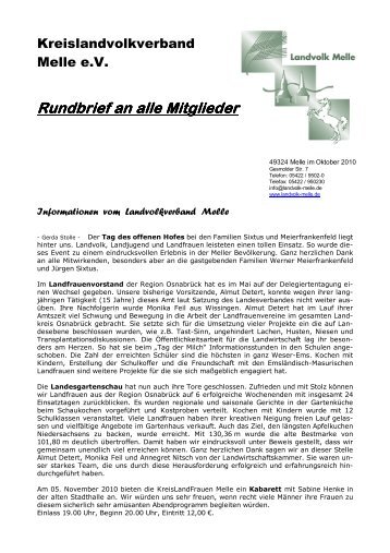 Rundbrief an alle Mitglieder - Landvolk Niedersachsen