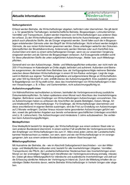 Rundbrief an alle Mitglieder - Landvolk Niedersachsen