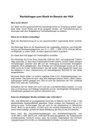 Rechtsfragen zum Streik im Bereich der VKA - Marburger Bund ...