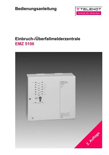 Bedienungsanleitung Einbruch-/Überfallmelderzentrale EMZ 5106