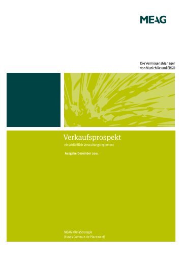 Verkaufsprospekt - MEAG Munich Ergo Asset Management GmbH