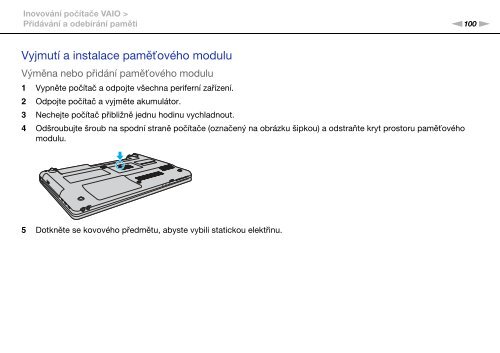 Sony VPCEB1S1R - VPCEB1S1R Istruzioni per l'uso Ceco