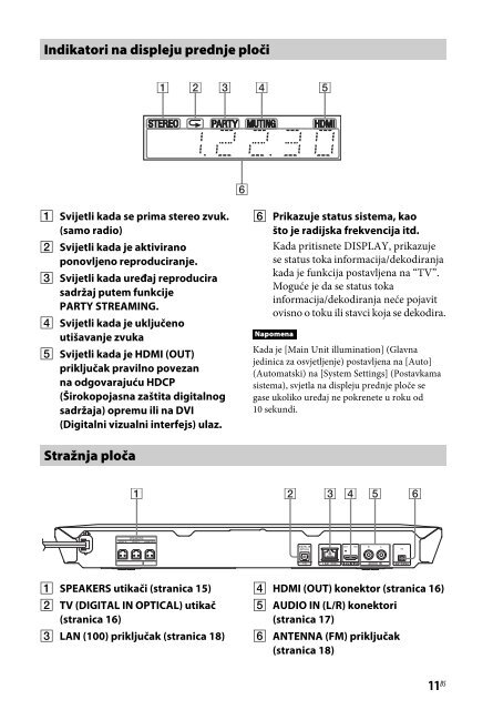 Sony BDV-EF1100 - BDV-EF1100 Istruzioni per l'uso Bosniaco