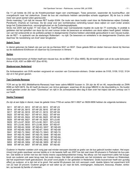 een kolom - Het Openbaar Vervoer / Railnieuws