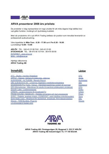 DPA Microphones - Arva Trading
