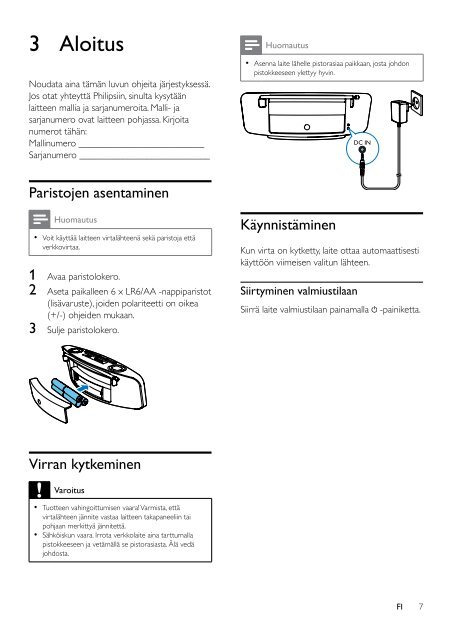 Philips Radio portable - Mode d&rsquo;emploi - FIN