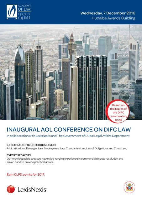 INAUGURAL AOL CONFERENCE ON DIFC LAW