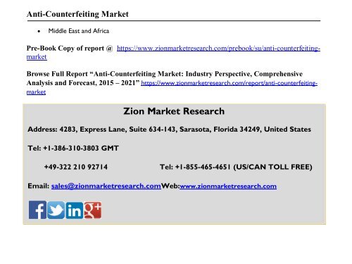 Anti-Counterfeiting Market 2015 - 2021