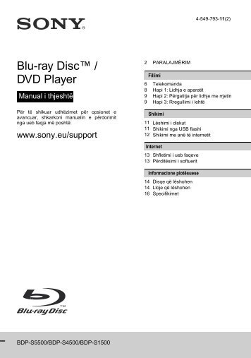 Sony BDP-S5500 - BDP-S5500 Simple Manual Albanese