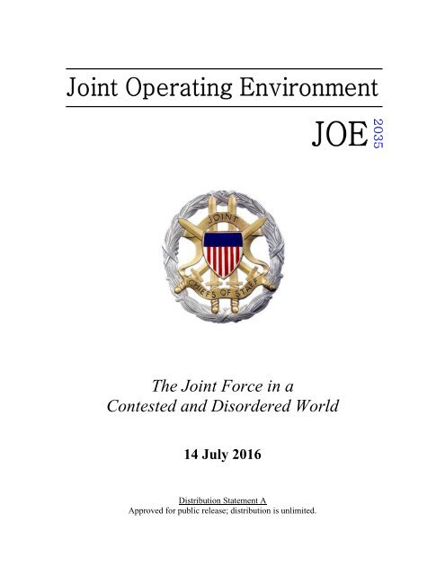 The Joint Force in a Contested and Disordered World