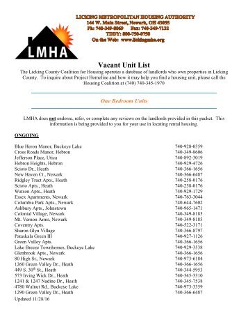 Vacant Unit List