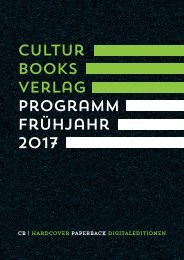 CulturBooks Verlagsvorschau Frühjahr 2017