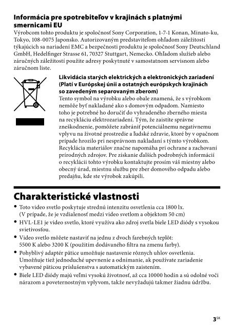 Sony HVL-LE1 - HVL-LE1 Istruzioni per l'uso Ceco