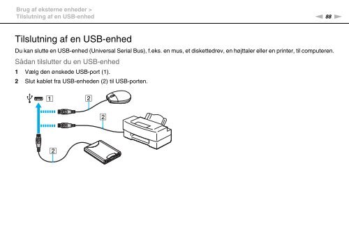 Sony VPCF22S8E - VPCF22S8E Istruzioni per l'uso Danese