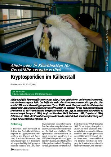 Kryptosporidien im Kälberstall - Vetion.de