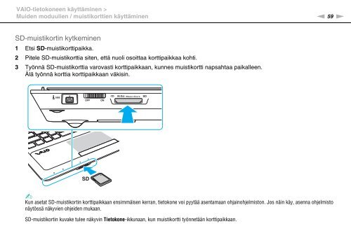 Sony VPCF22S8E - VPCF22S8E Istruzioni per l'uso Finlandese