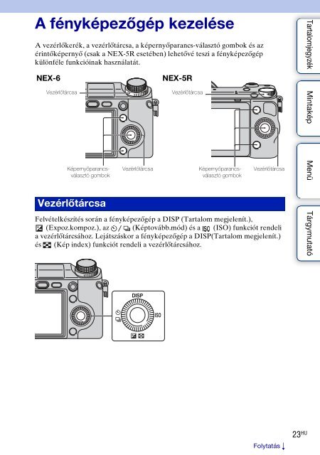 Sony NEX-5R - NEX-5R Guida all&rsquo;uso Ungherese