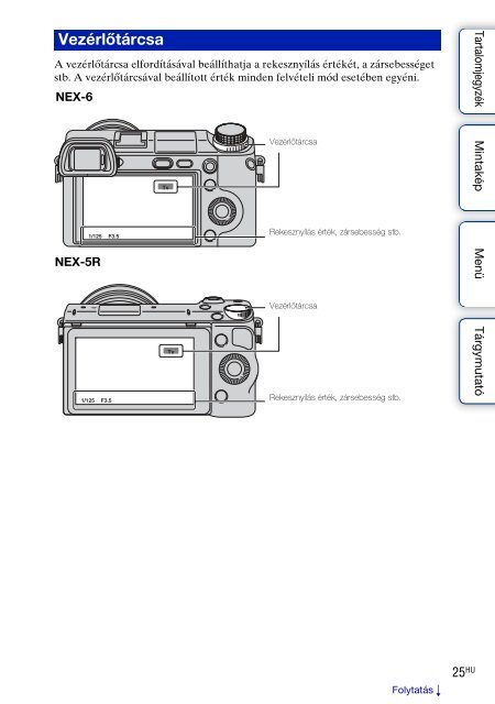 Sony NEX-5R - NEX-5R Guida all&rsquo;uso Ungherese