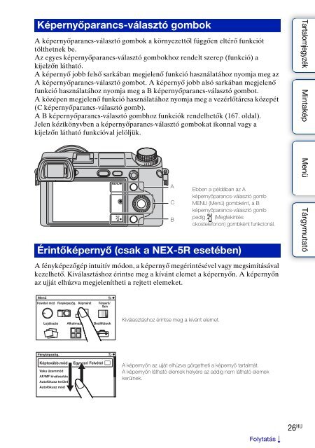 Sony NEX-5R - NEX-5R Guida all&rsquo;uso Ungherese