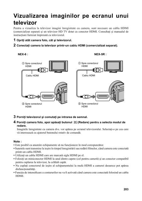 Sony NEX-5R - NEX-5R Istruzioni per l'uso Rumeno