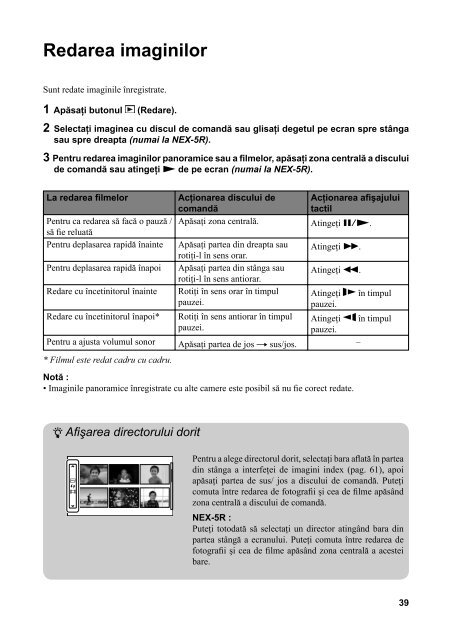 Sony NEX-5R - NEX-5R Istruzioni per l'uso Rumeno