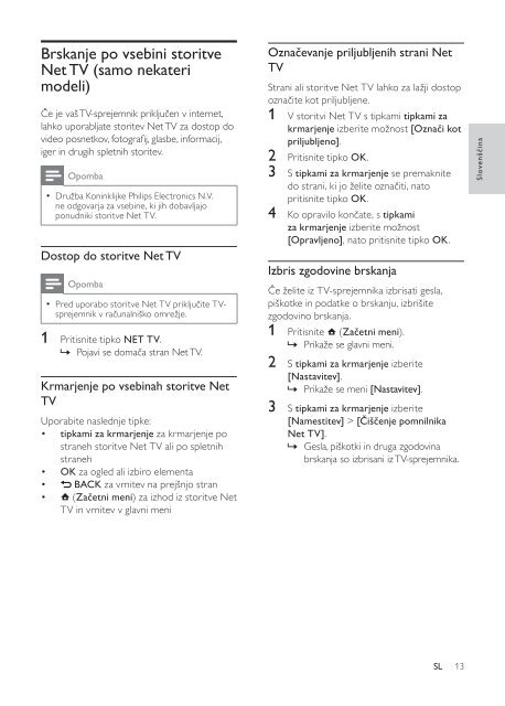 Philips TV LCD - Mode d&rsquo;emploi - SLV