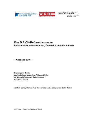 Das DA CH-Reformbarometer Reformpolitik in Deutschland ...