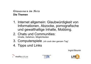 Grauzonen im Netz - Mediaculture online