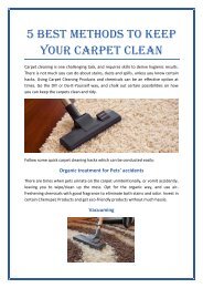 5 Best methods to keep your carpet clean