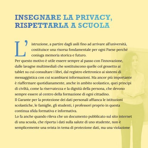 Vademecum - La scuola a prova di privacy- Anno 2016