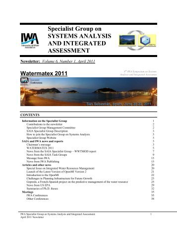 Specialist Group on SYSTEMS ANALYSIS AND INTEGRATED - IWA