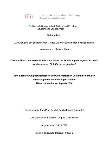 Fachbereich Soziale Arbeit, Bildung und Erziehung Studiengang ...