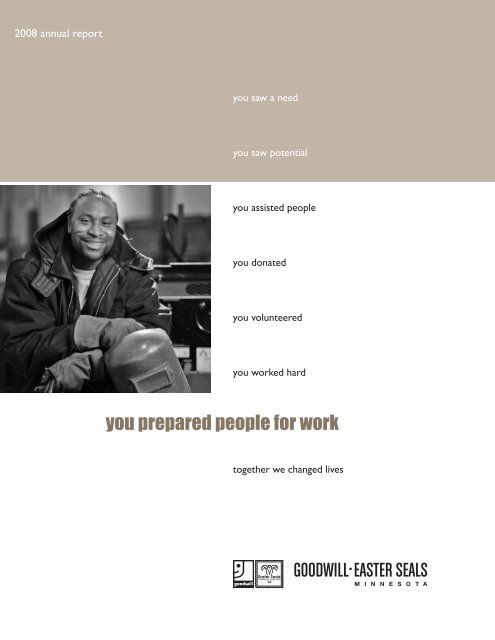you prepared people for work - Goodwill/Easter Seals Minnesota