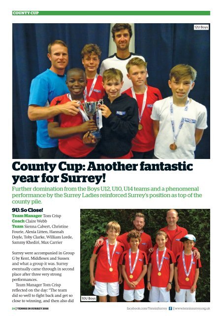 Tennis in Surrey Magazine 2016