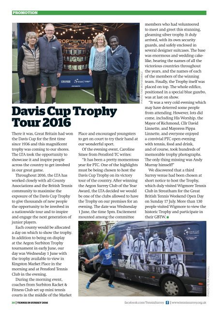 Tennis in Surrey Magazine 2016