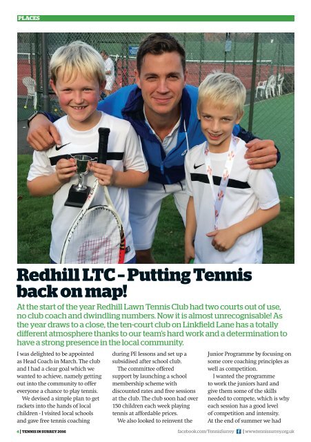 Tennis in Surrey Magazine 2016