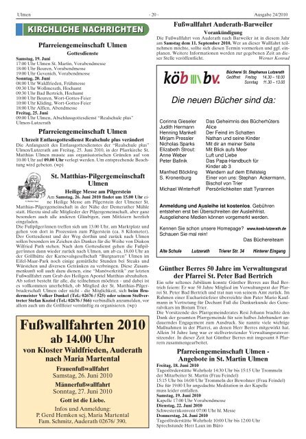 Ausgabe 24/2010 - Verbandsgemeinde Ulmen