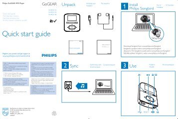 Philips GoGEAR Baladeur MP3 - Guide de mise en route - TUR