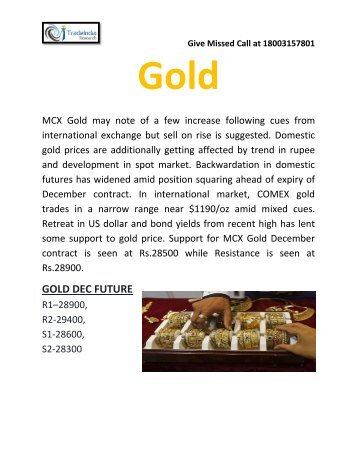 Daily MCX Free Tips with Commodity Updates