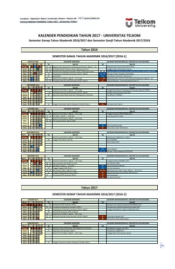 KALENDER PENDIDIKAN TAHUN 2017 - UNIVERSITAS TELKOM