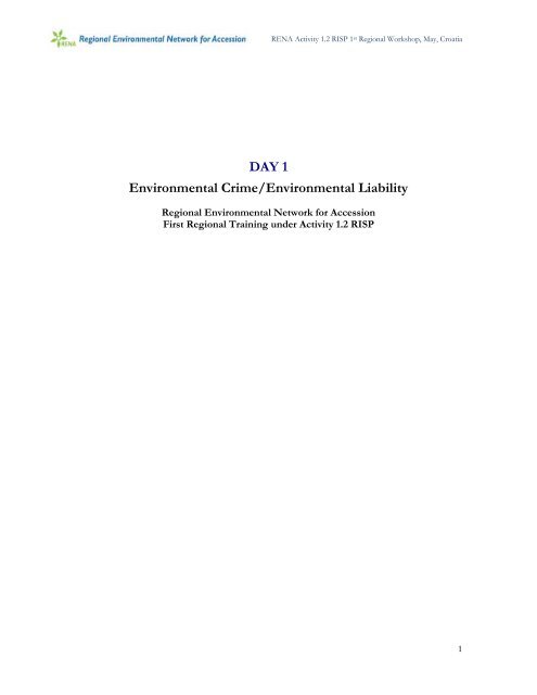 Regional Workshop Environmental Crime/Environmental ... - RENA