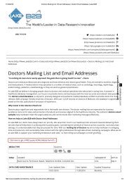 Email list of Doctors