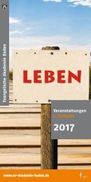 Evangelische Akademie Baden - Programm 2017/I
