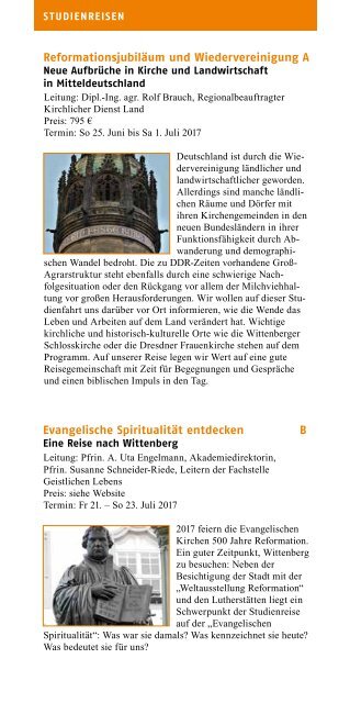 Evangelische Akademie Baden - Programm 2017/I