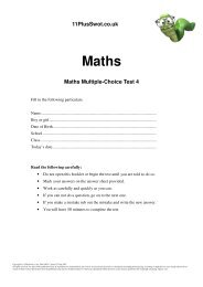 11 Plus Swot Maths Multiple Choice Paper 4