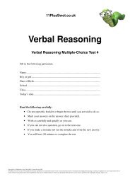 11 Plus Swot Verbal Reasoning Multiple Choice Paper 4