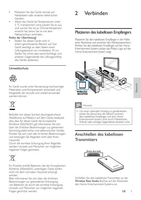 Philips Module pour enceintes arri&egrave;re sans fil - Mode d&rsquo;emploi - DEU