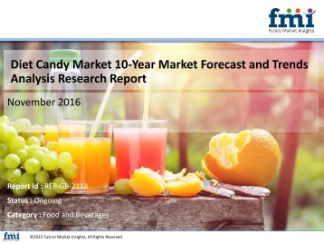 Diet Candy Market Growth, Trends, Absolute Opportunity and Value Chain 2016-2026