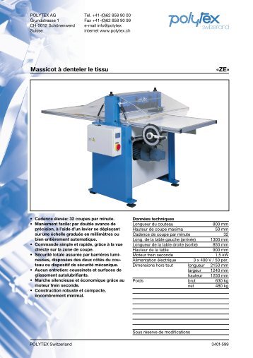 Massicot à denteler le tissu «ZE» - Polytex AG