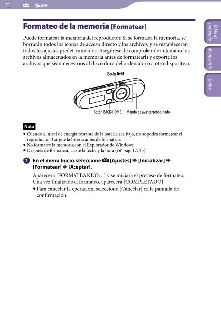 Sony NWZ-B152F - NWZ-B152F Istruzioni per l'uso Spagnolo